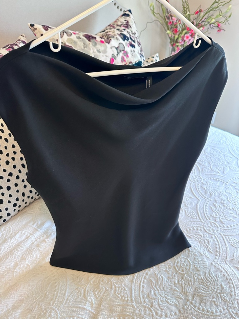NWT Theory Black Draped Boatneck Top Small